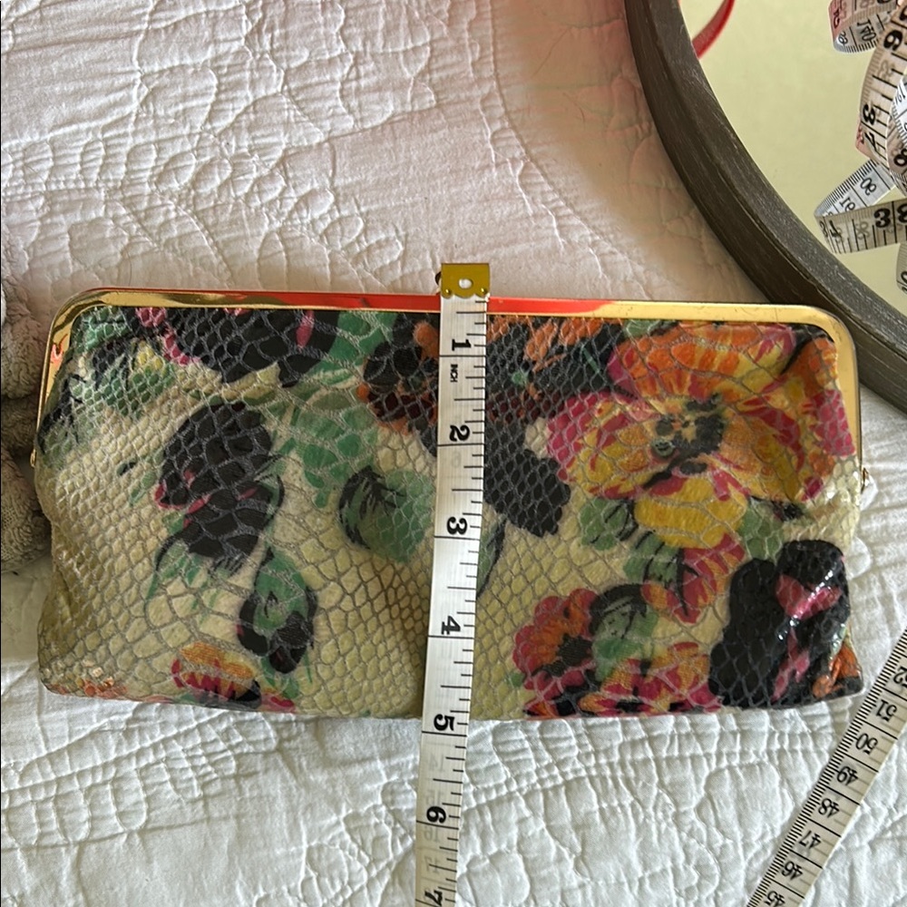 HOBO Floral Snake-Embossed Clutch in Cream, Black, Yellow, Green - Picture 6 of 6